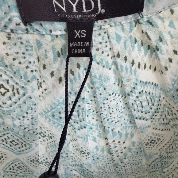 NYDJ Aqua Geometric Blouse - Picture 5 of 6